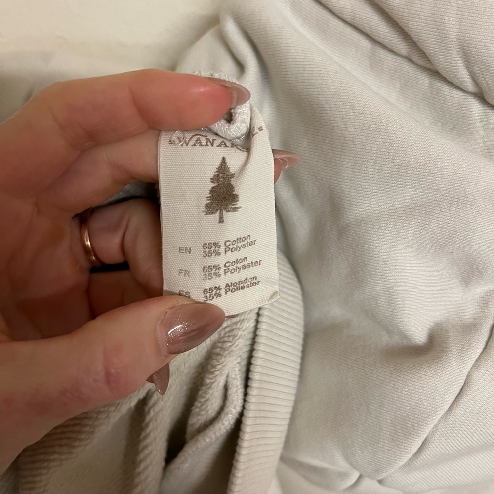 Wanakome Cream Hoodie with Brown Patch - Picture 9 of 10